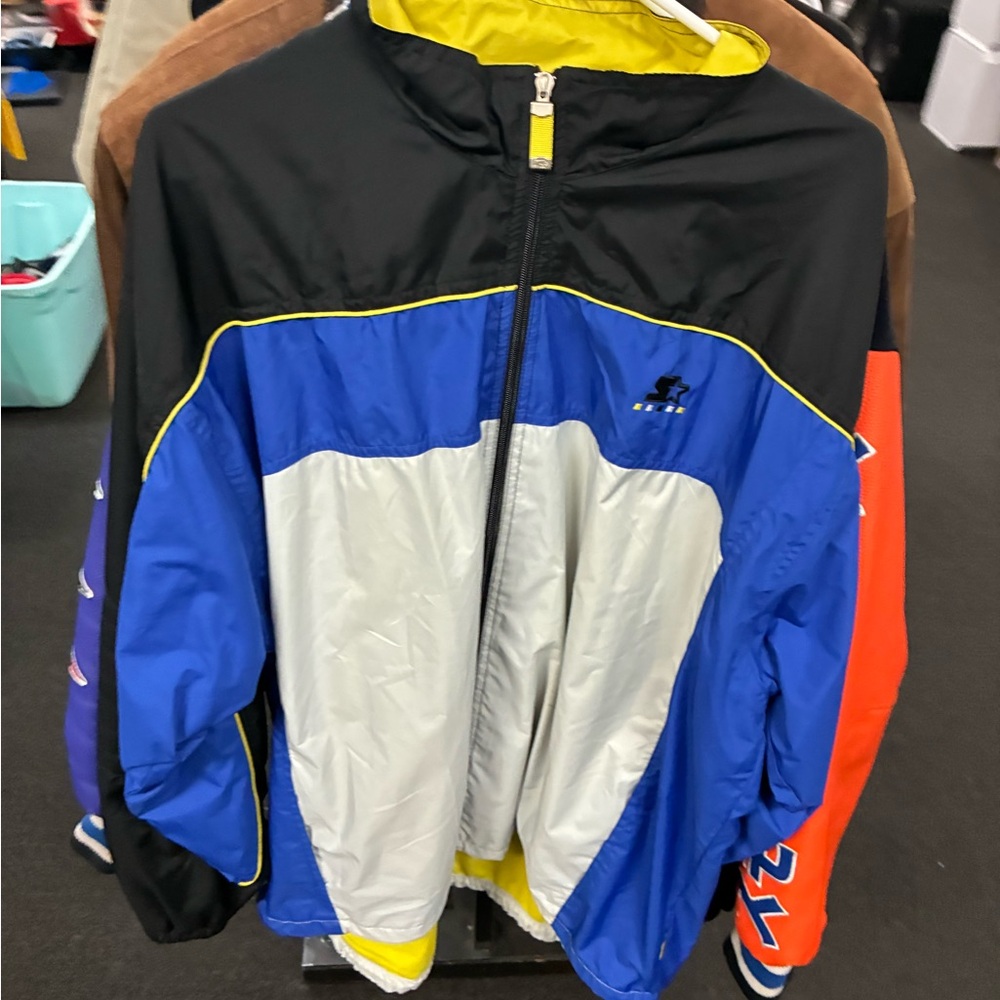 Men’s Vintage STARTER Windbreaker Jacket Used SZ XL Multicolor Pre Owned